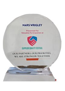 "Valuable partner award presented during Supplier Quality Festival."
